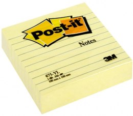 Karteczki samoprzylepne POST-IT® w linie (675-YL), 100x100mm, 1x300 kart., żółte