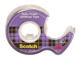 Taśma klejąca SCOTCH® Gift Wrap, do pakowania prezentów, na podajniku, 19mm, 7,5m, transparentna