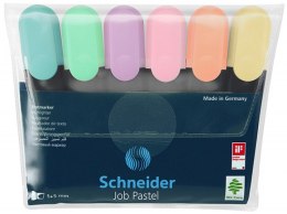 Zestaw zakreślaczy SCHNEIDER Job Pastel, 1-5 mm, 6 szt., pudełko z zawieszką, mix kolorów