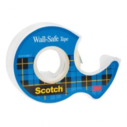 Taśma klejąca SCOTCH® Wall-Safe, bezpieczna dla ścian, na podajniku, 19mm, 16,5m, transparentna