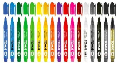 Marker olejowy,cienka fibrowa końcówka 1,5mm, zielony TO-441 Toma