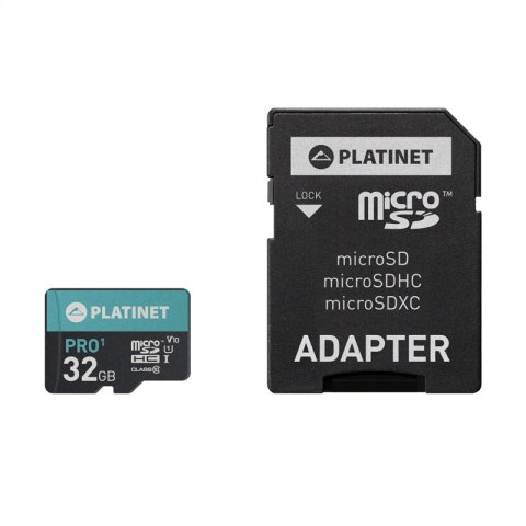 Karta pamięci Micro SDhc + adapter 32GB class10 UIII A1 90MB/s Platinet PMMSD32UI