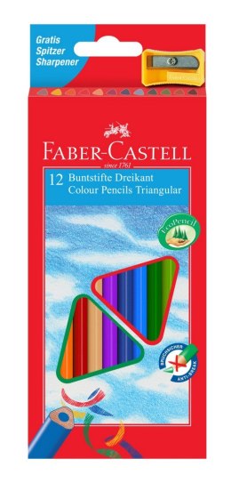 Kredki ołówkowe trójkątne eko 12 kolorów + temperówka FC120523 FABER CASTELL