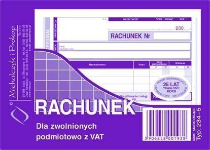 234-5 Rachunek MICHALCZYK&PROKOP A6 80 kartek poziom(o+k)