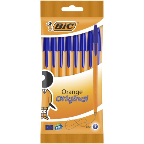 Długopis BIC Orange Original Fine niebieski, blister 8szt, 919228