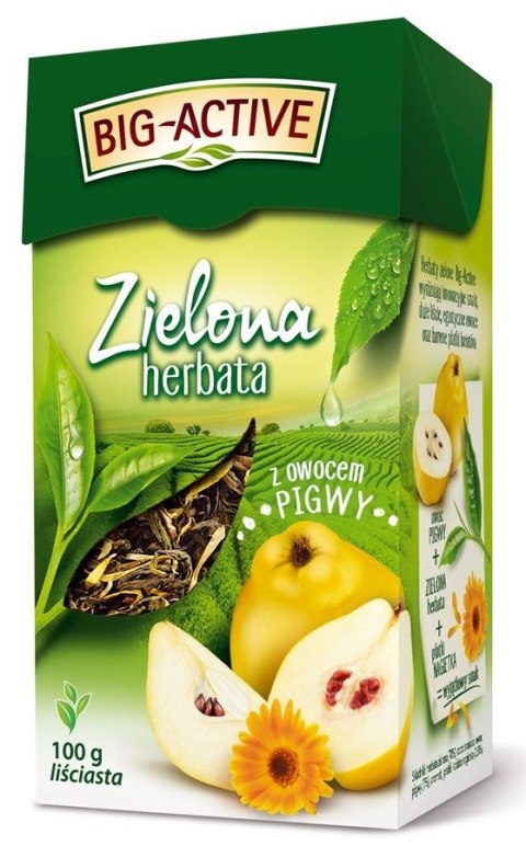 Herbata BIG-ACTIVE zielona liściasta z owocem pigwy 100g