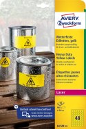 Etykiety Heavy Duty L6128-20 Q30 żółte 20 ark. poliestrowe Avery Zweckform