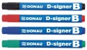 Marker do tablic DONAU D-Signer B, okrągły, 2-4mm (linia), czarny
