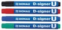 Marker permanentny DONAU D-Signer U, okrągły, 2-4mm (linia), czerwony