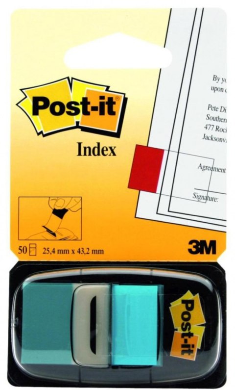 Zakładki indeksujące POST-IT® (680-23), PP, 25,4x43,2mm, 50 kart., jaskrawoniebieskie