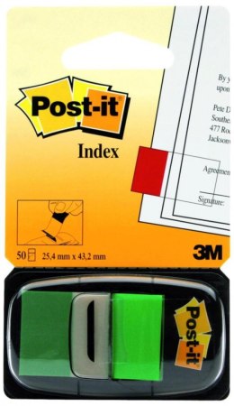 Zakładki indeksujące POST-IT® (680-3), PP, 25,4x43,2mm, 50 kart., zielone