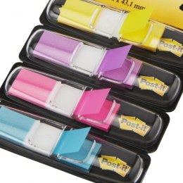 Zakładki indeksujące POST-IT® (683-4AB), PP, 11,9x43,1mm, 4x35 kart., mix kolorów neonowy