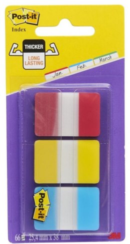 Zakładki indeksujące POST-IT® do archiwizacji (686-RYB), PP, silne, 38x25,4mm, 3x22 kart., mix kolorów