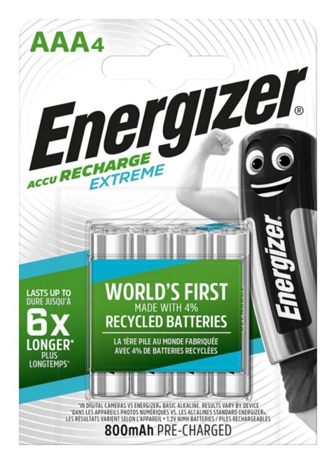 Akumulator ENERGIZER Extreme, AAA, HR03, 1,2V, 800mAh, 4szt.