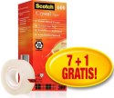 Taśma biurowa SCOTCH® Crystal (6-1933R8), 19mm, 33m, 7szt., 1 rolka GRATIS