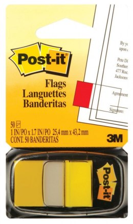 Zakładki indeksujące POST-IT® (680-5), PP, 25,4x43,2mm, 50 kart., żółte
