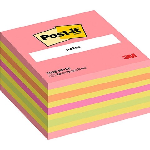 Kostka samoprzylepna POST-IT® (2028-NP), 76x76mm, 1x450 kart., cukierkowa różowa