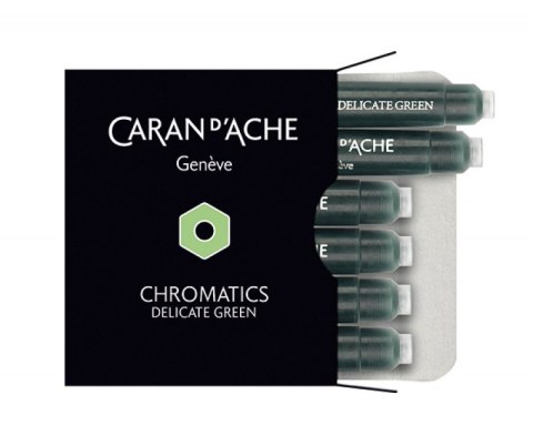 Naboje CARAN D'ACHE Chromatics Delicate Green, 6szt., jasnozielone