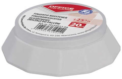 Zwilżacz glicerynowy OFFICE PRODUCTS, do palców, 20ml+25%, atest PZH, eukaliptus