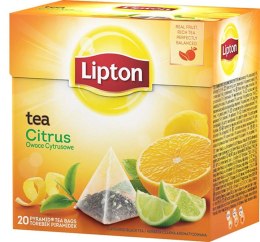 Herbata LIPTON, piramidki, 20 torebek, owoce cytrusowe