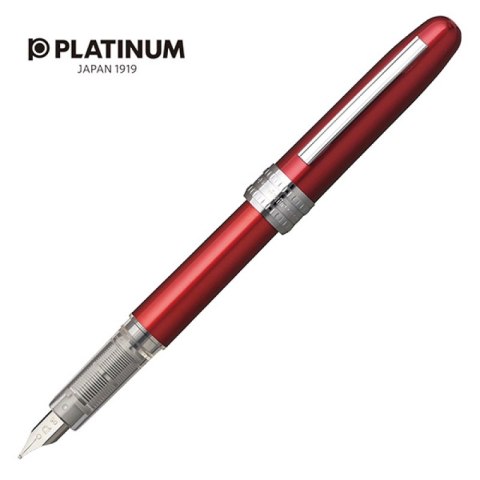 Pióro wieczne Platinum Plaisir Red, F, czerwone