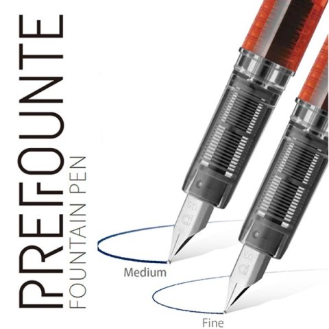 Pióro wieczne Platinum Prefounte Crimson Red, F, w plastikowym opakowaniu, na blistrze, bordowe