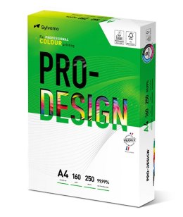 Papier ksero PRO-DESIGN FSC, satynowany, klasa A++, A4, 168CIE, 160gsm, 250 ark.