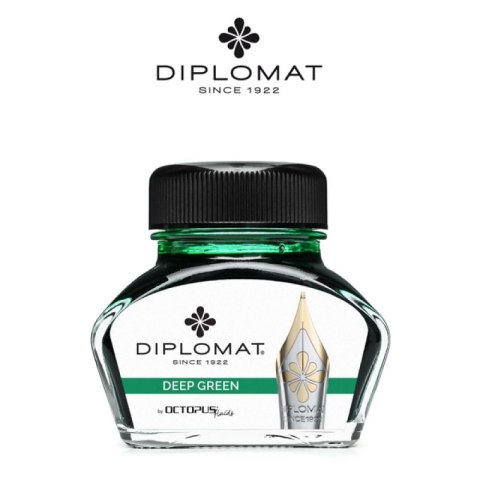 Atrament do piór wiecznych DIPLOMAT, w kałamarzu, 30 ml, ciemnozielony