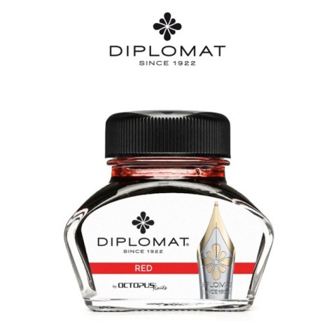 Atrament do piór wiecznych DIPLOMAT, w kałamarzu, 30 ml, czerwony