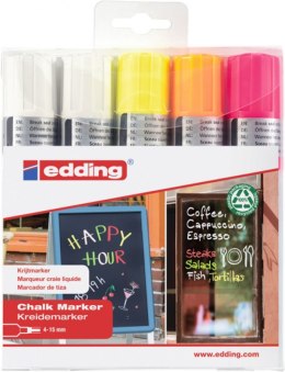 Marker kredowy e-4090 EDDING, 4-15 mm, 5 szt., mix kolorów