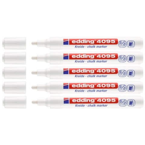 Marker kredowy e-4095 EDDING, 2-3mm, 5 szt., biały