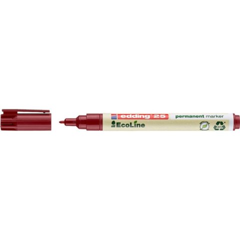 Marker permanentny e-25 EDDING ecoline, 1mm, czerwony