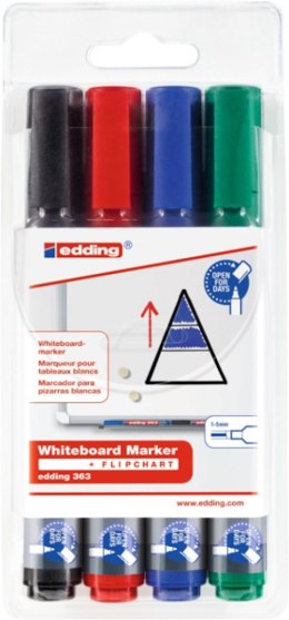 Marker do tablic e-363/4 s EDDING, 4 szt., mix kolorów