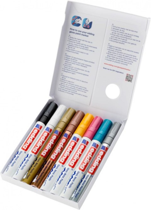 Marker olejowy połyskujący e-750 EDDING, 2-4mm, 8 kolorów