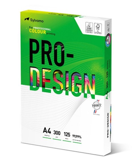 Papier ksero PRO-DESIGN FSC, satynowany, klasa A++, A4, 168CIE, 300gsm, 125 ark.