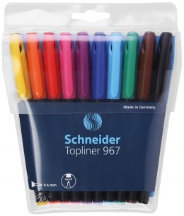 Zestaw cienkopisów SCHNEIDER Topliner 967, 0,4 mm, 10 szt., pudełko z zawieszką, mix kolorów