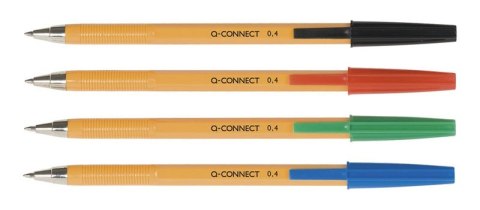 Długopis Q-CONNECT z wymiennym wkładem 0,4mm (linia), czarny