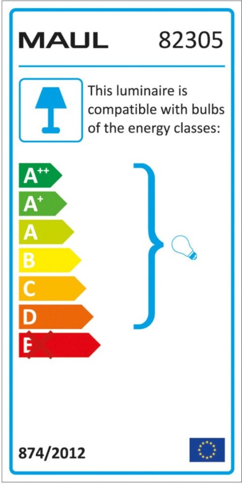 Lampka energooszczędna na biurko MAULstudy, bez żarówki, mocowana zaciskiem, czarna