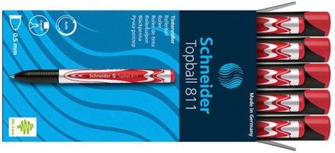 Pióro kulkowe SCHNEIDER Topball 811, 0,5 mm, czerwone