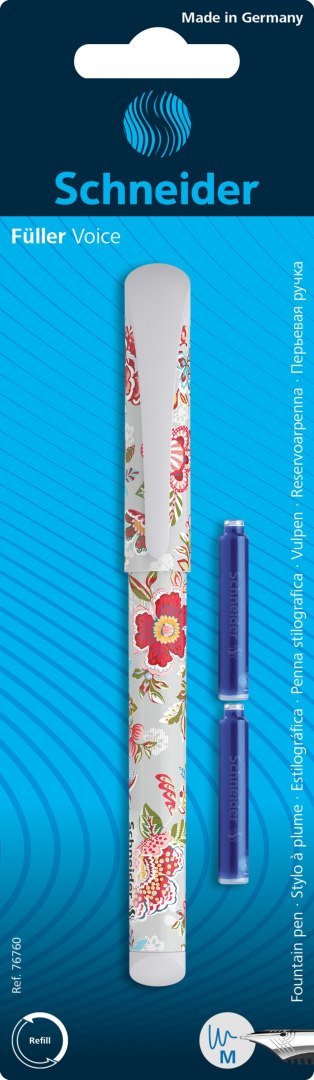 Pióro wieczne SCHNEIDER Voice + 2 naboje, blister, mix kolorów