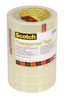 Taśma samoprzylepna SCOTCH® (550), przezroczysta, 19mm, 66m, 8 rolek