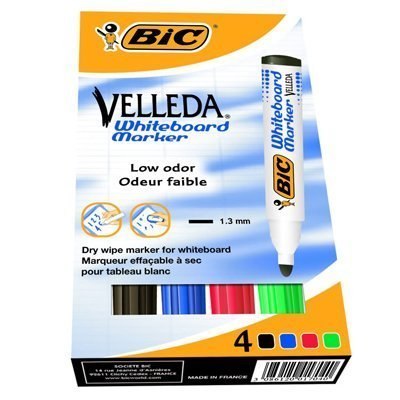 Marker suchościeralny BIC Velleda Ecolutions 1701 mix AST 4szt, 904941