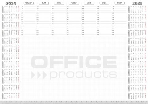 Podkładka na biurko OFFICE PRODUCTS, planer 2024/2025, biuwar 594x420mm A2 ,52k., biała