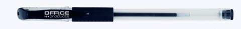 Długopis żelowy OFFICE PRODUCTS, gumowy uchwyt, 0,5mm, czarny