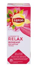 Herbata LIPTON Relax, dzika róża, 25 torebek