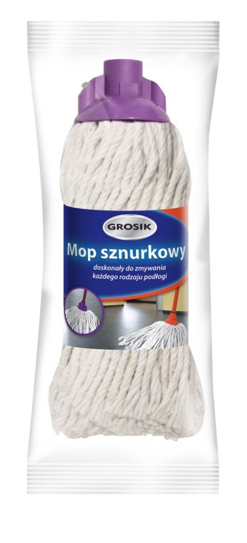 Mop GROSIK, sznurkowy, końcówka, 1 szt., biały