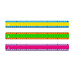 Linijka plastikowa KEYROAD, w kształcie klocków, 30cm, zawieszka, mix kolorów