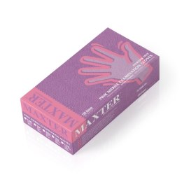 Rękawice nitrylowe bezpudrowe MAXTER, 100 szt., rozmiar M, różowe