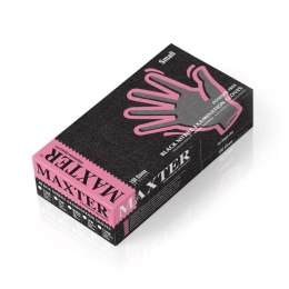 Rękawice nitrylowe bezpudrowe MAXTER, 100 szt., rozmiar XS, czarne