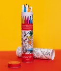 Flamastry akwarelowe CARAN D'ACHE Swisscolor, w metalowej tubie, z kolorowanką, 10 szt., mix kolorów
